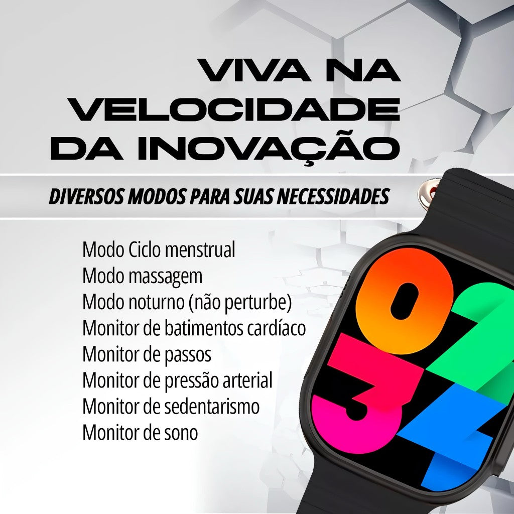 Relógio Inteligente Smartwatch W69 Ultramini NFC Bazik Prime